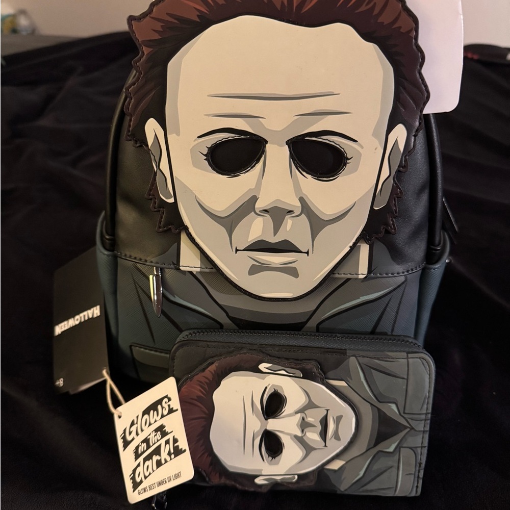 Black Backpack with Michael Myers Design